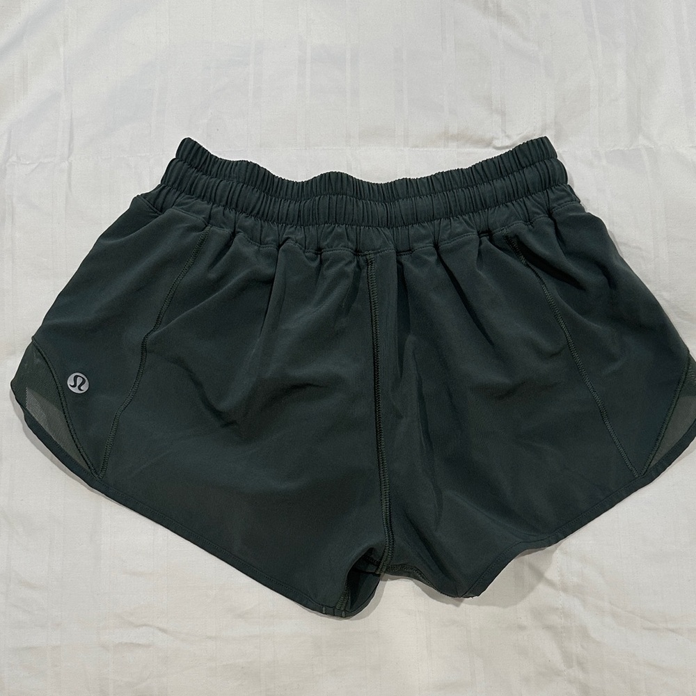 lululemon athletica olive green Women's Athletic Shorts with Elastic Waistband